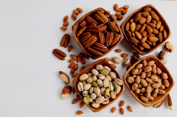 Drinking warm milk with nuts before going to bed 